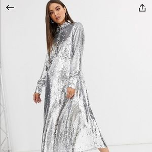 Sliver sequin dress